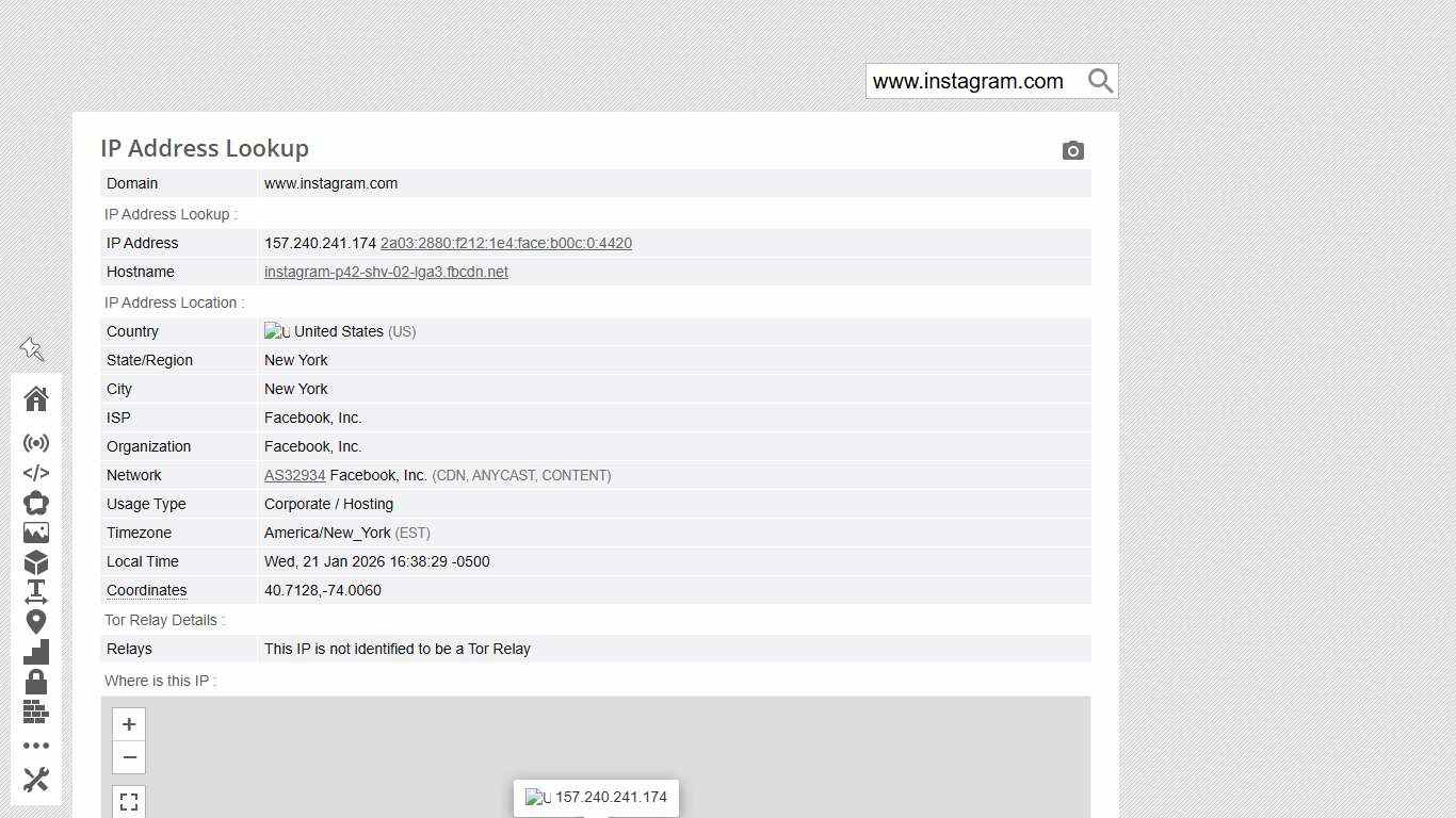 www.instagram.com - IP Address Lookup - BrowserLeaks