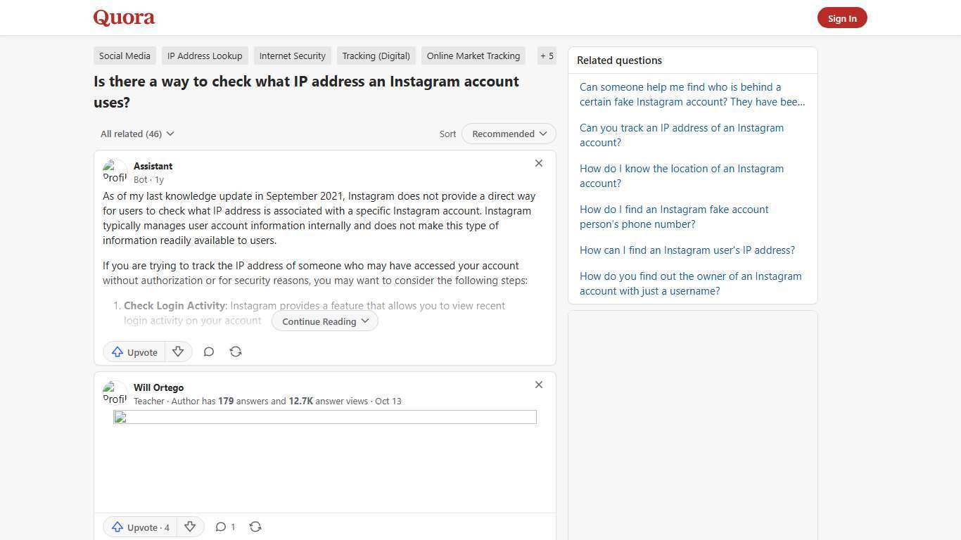 Is there a way to check what IP address an Instagram account uses? - Quora